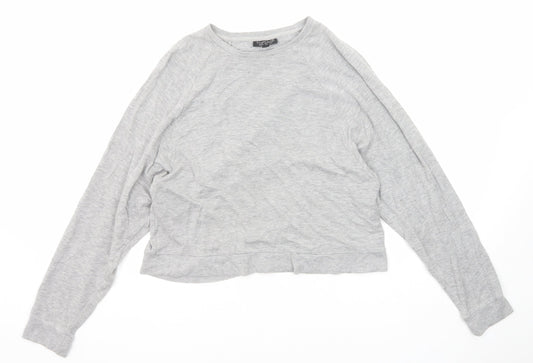 Womens UK Size 6 Topshop Grey Basic T-Shirt