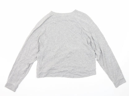 Womens UK Size 6 Topshop Grey Basic T-Shirt