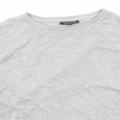 Womens UK Size 6 Topshop Grey Basic T-Shirt