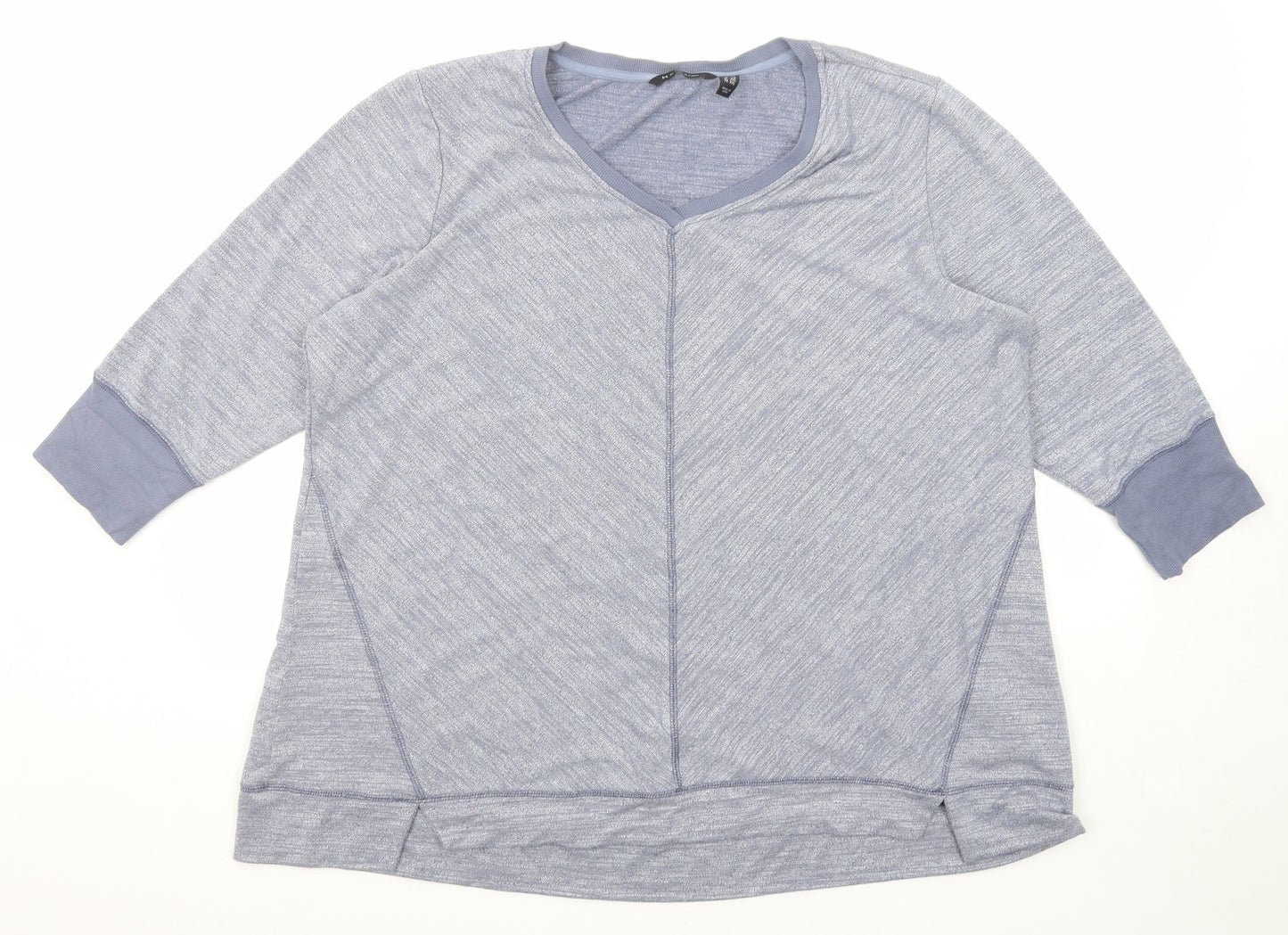 H by Halston Womens Blue Polyester Pullover Sweatshirt Size XL Pullover
