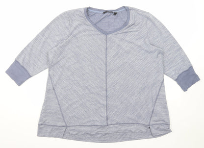 H by Halston Womens Blue Polyester Pullover Sweatshirt Size XL Pullover