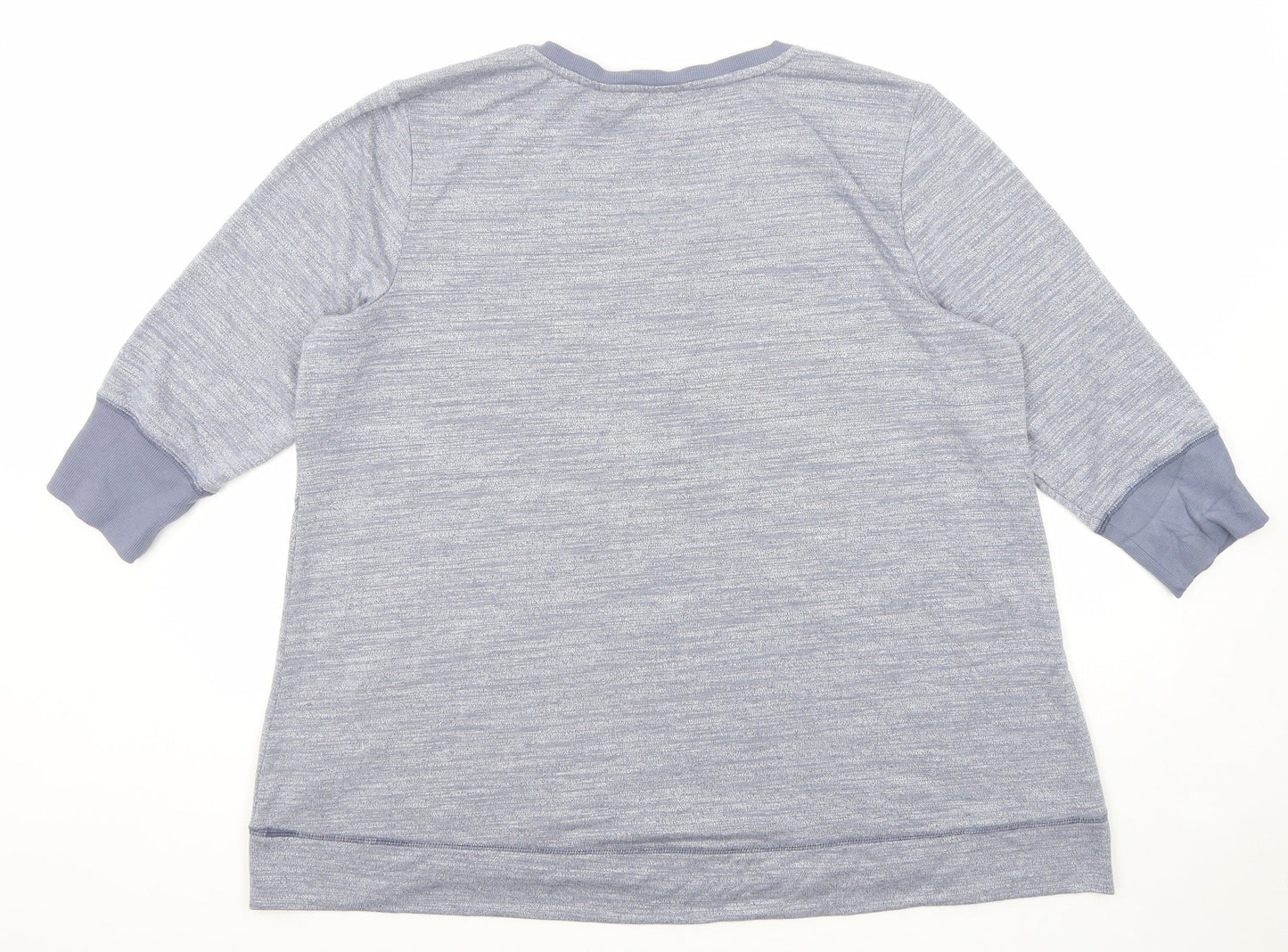 H by Halston Womens Blue Polyester Pullover Sweatshirt Size XL Pullover