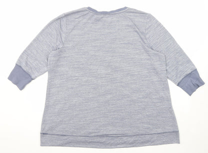 H by Halston Womens Blue Polyester Pullover Sweatshirt Size XL Pullover