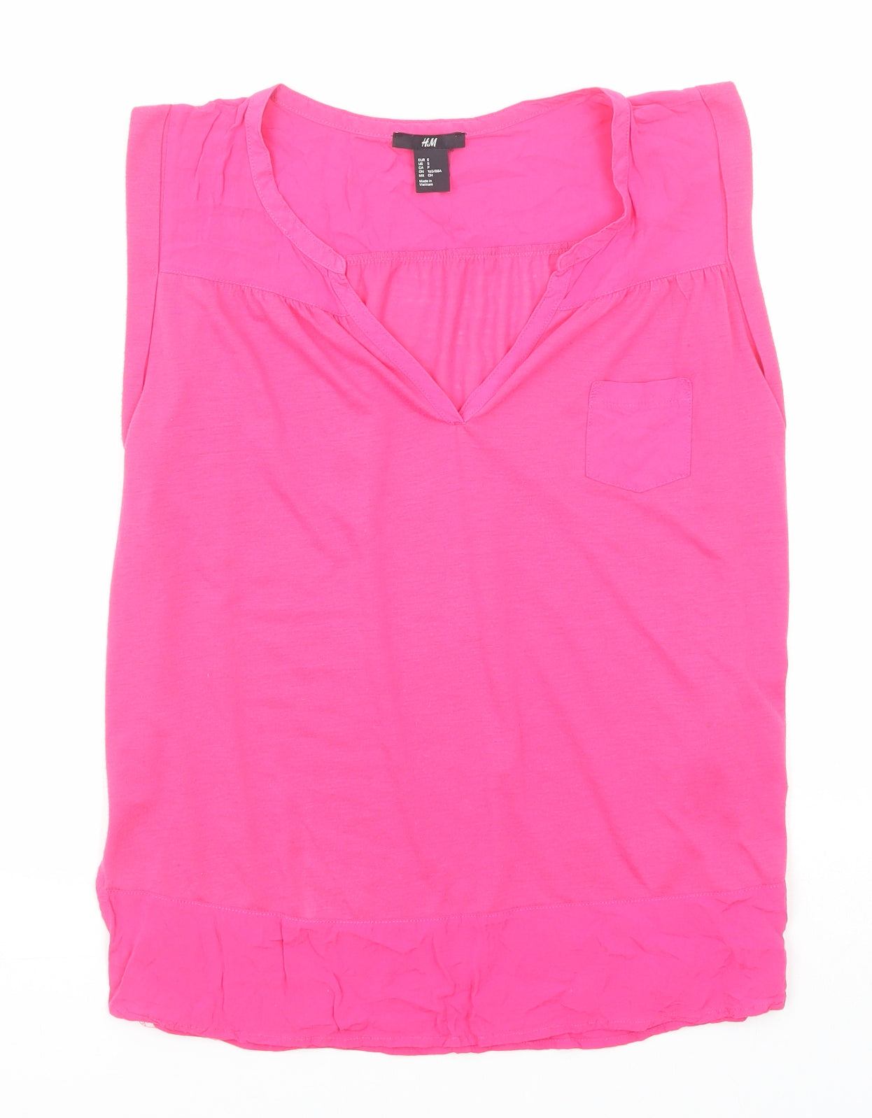 Womens UK Size S H&M Pink Basic Blouse