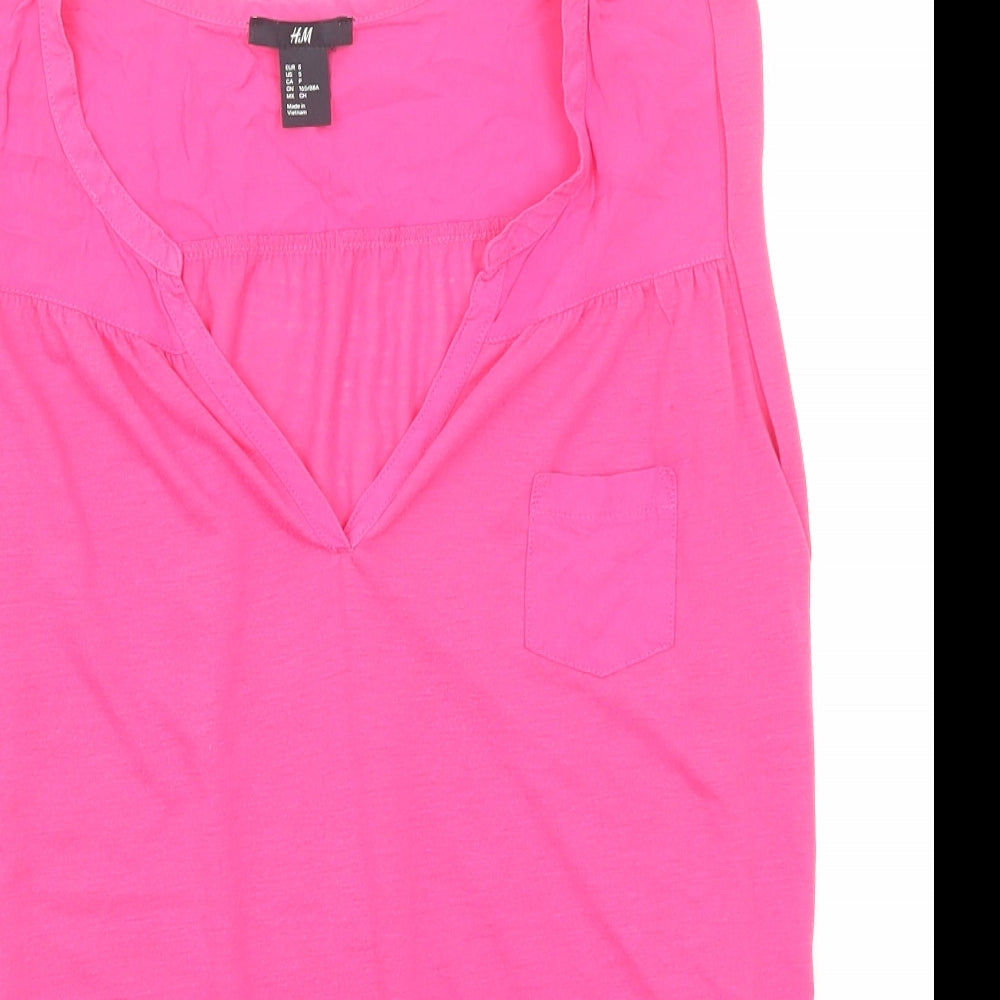 Womens UK Size S H&M Pink Basic Blouse