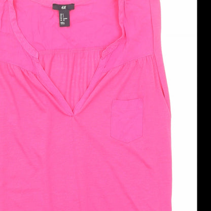 Womens UK Size S H&M Pink Basic Blouse