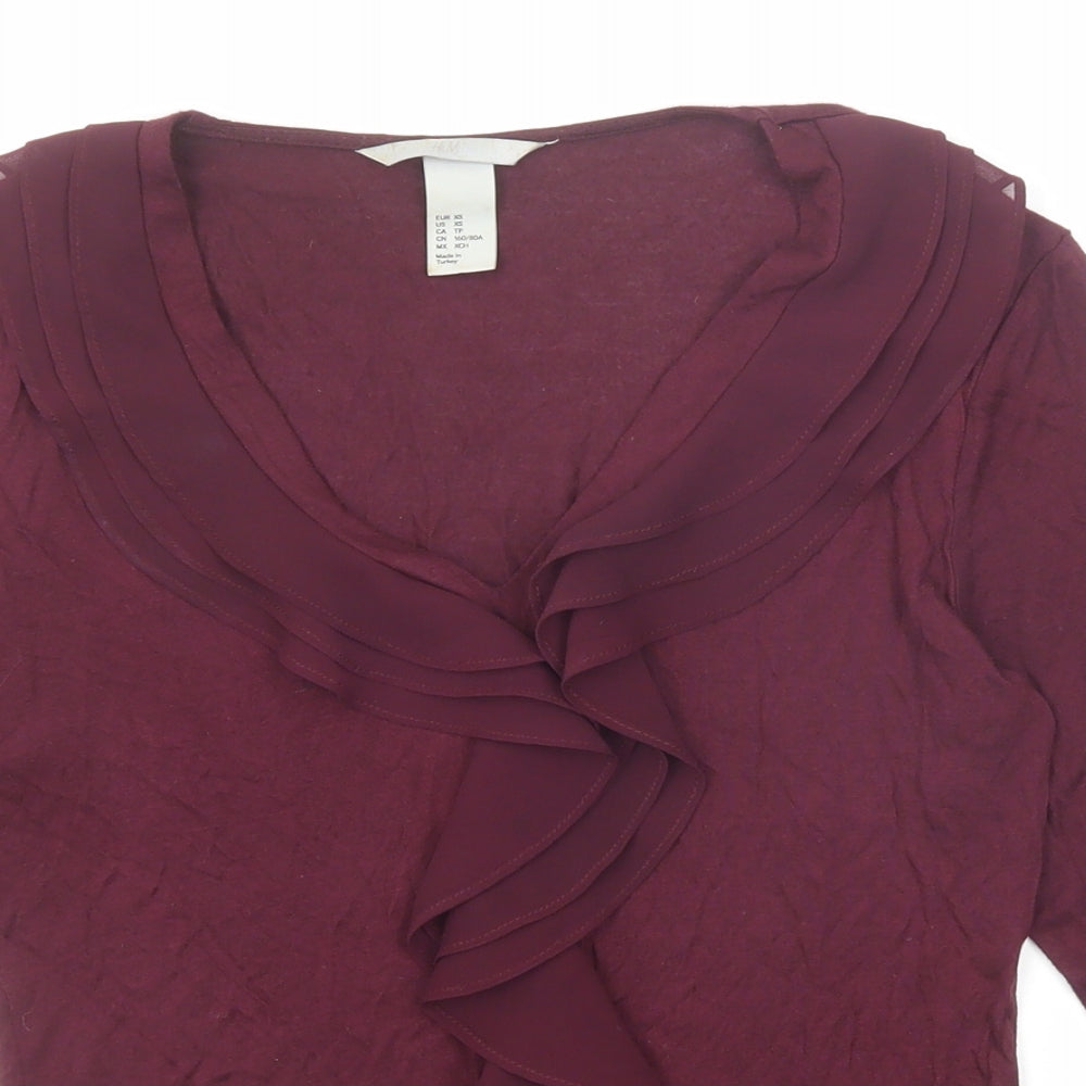 Womens UK Size XS H&M Purple Basic Blouse