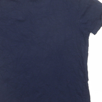 Marks and Spencer Boys Blue Cotton Basic T-Shirt Size 10-11 Years Round Neck Pullover