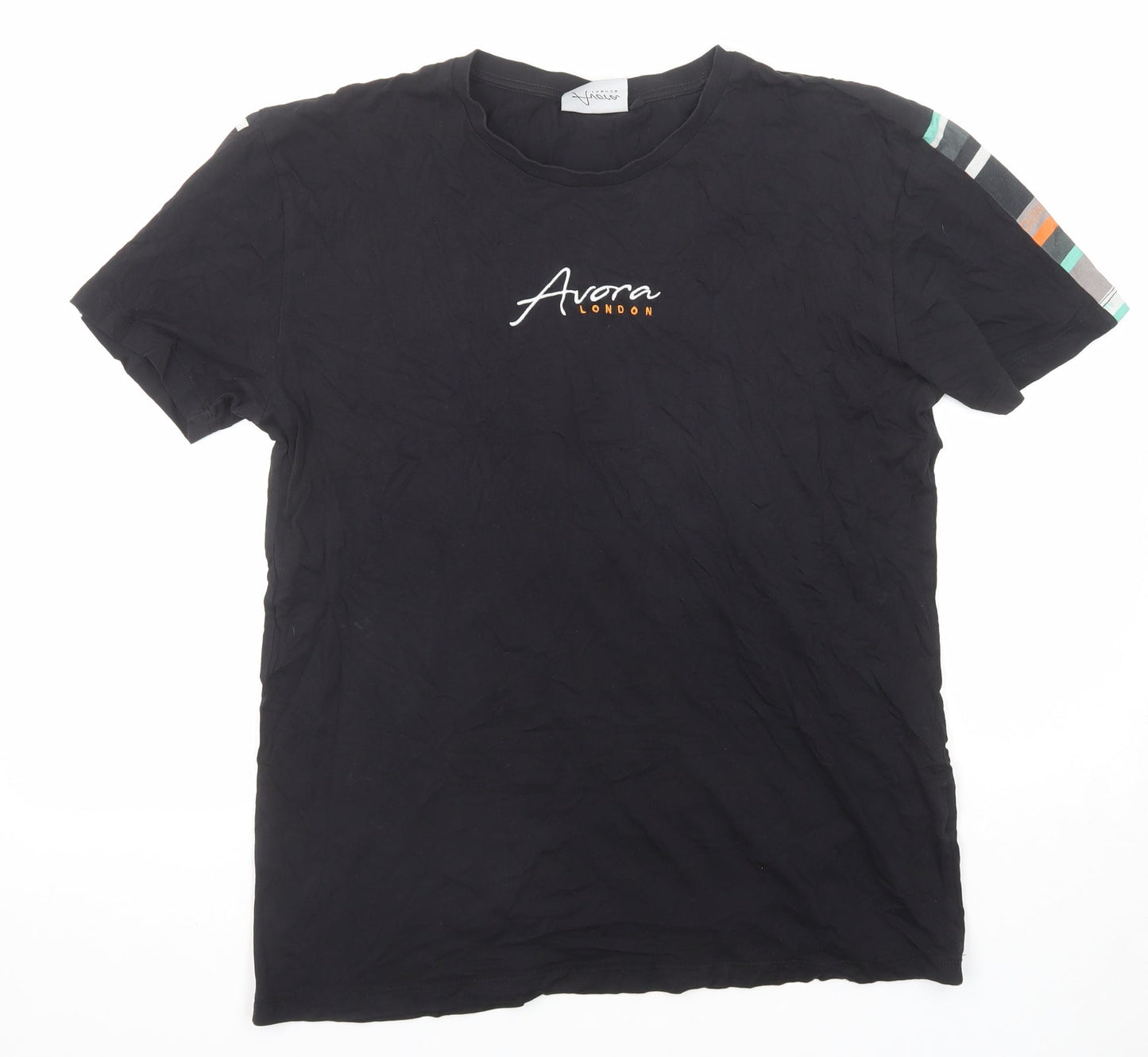 Avora Womens Black Cotton Basic T-Shirt Size XL Round Neck