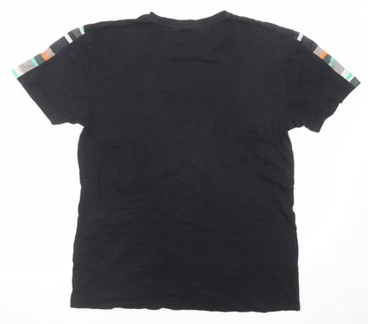 Avora Womens Black Cotton Basic T-Shirt Size XL Round Neck