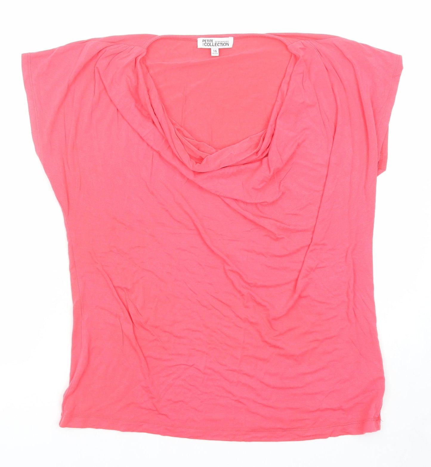 Womens UK Size 16 Debenhams Pink Basic T-Shirt