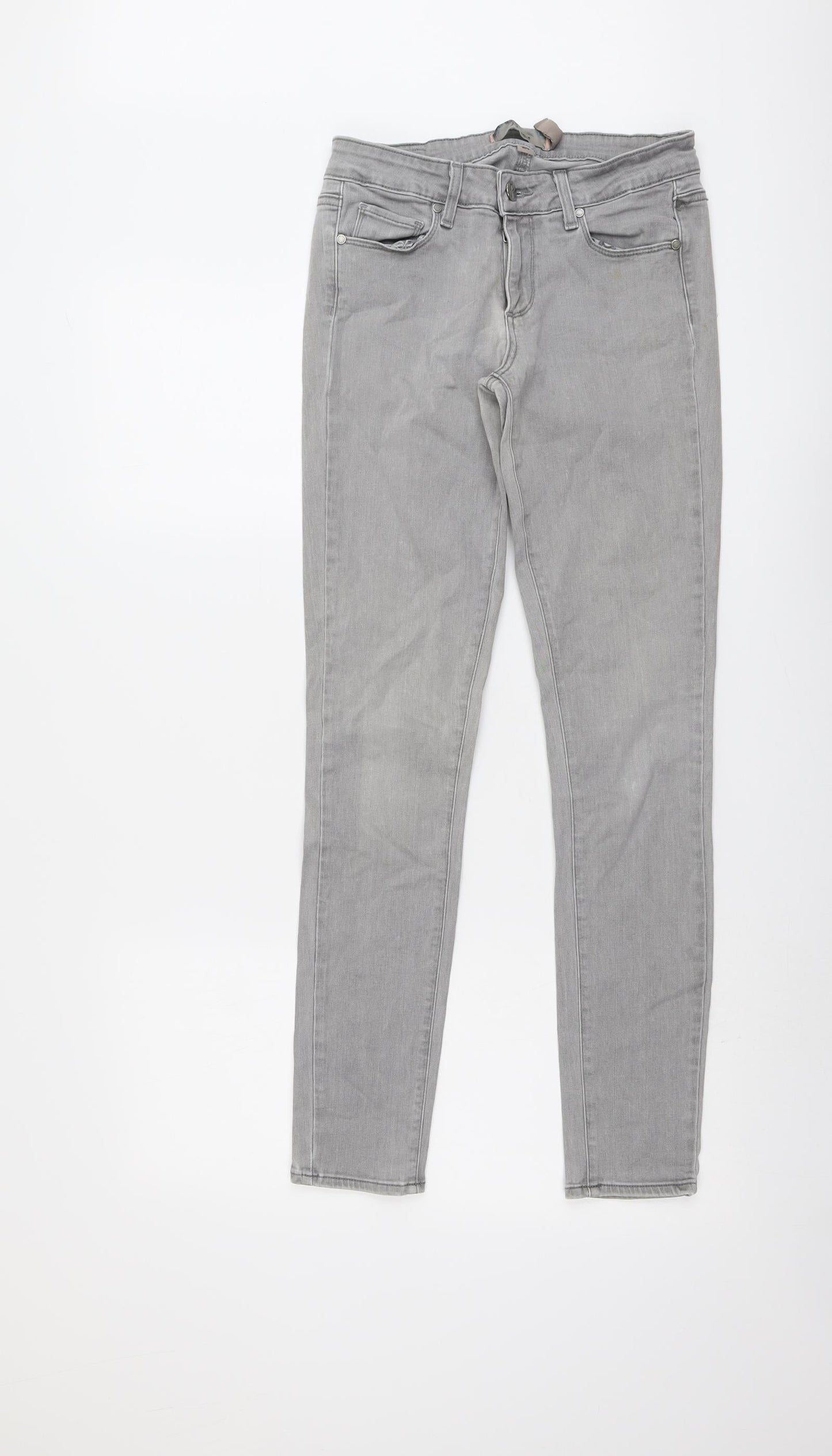 Womens UK Size 27 in Paige Regular Fit Skinny Grey Jeans