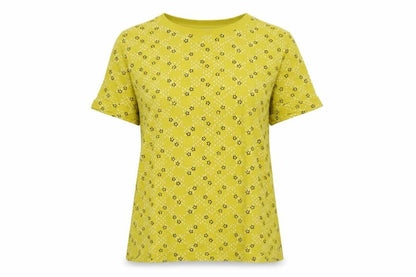Womens UK Size 12 Per Una Yellow Basic T-Shirt