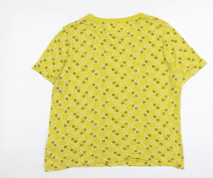 Womens UK Size 12 Per Una Yellow Basic T-Shirt