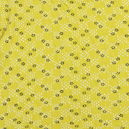 Womens UK Size 12 Per Una Yellow Basic T-Shirt