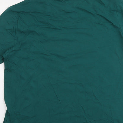 Marks and Spencer Mens Green Cotton T-Shirt Size M Round Neck - Gin-gle All The Way