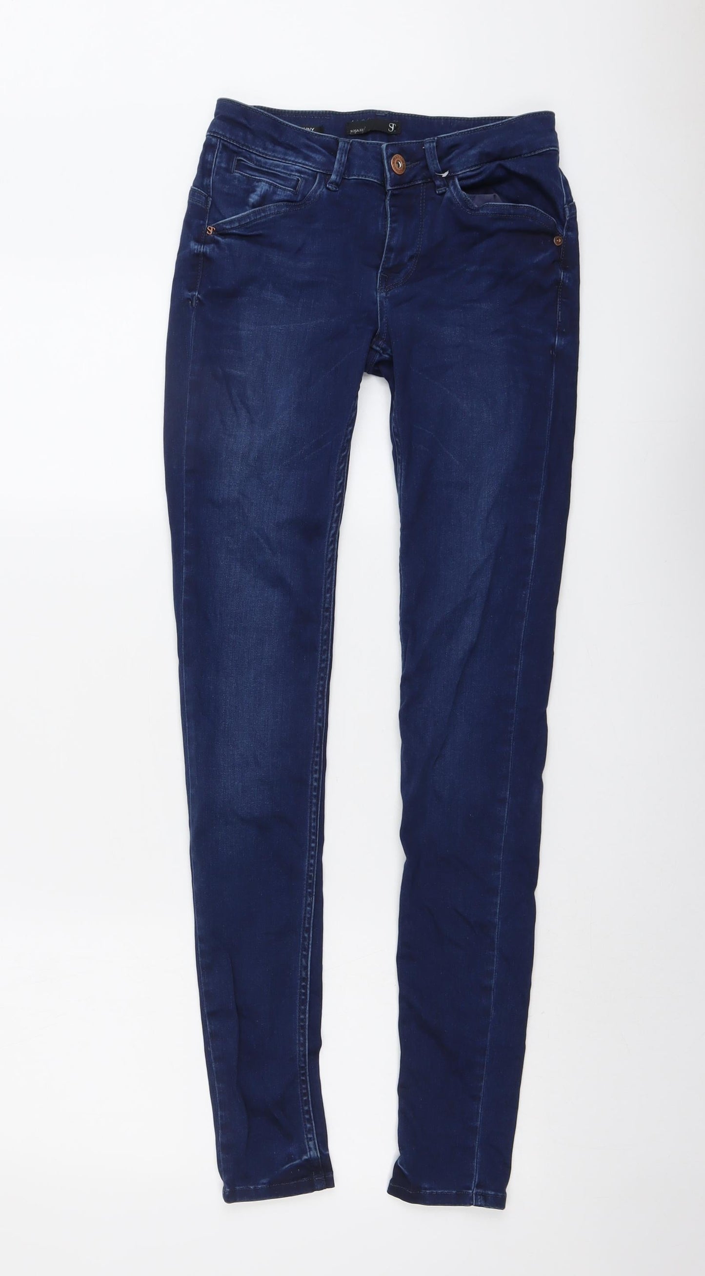 Supertrash Womens Blue Cotton Skinny Jeans Size 25 in L31 in Regular Button
