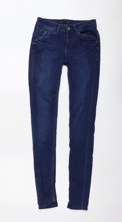 Supertrash Womens Blue Cotton Skinny Jeans Size 25 in L31 in Regular Button