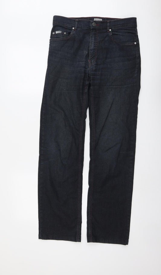 Gentelman Farmer Mens Blue Cotton Straight Jeans Size 30 in L31 in Regular Button