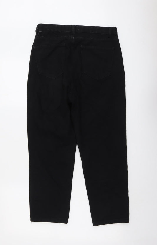 Dont Think Twice Womens Black Cotton Mom Jeans Size 10 L24 in Regular Button