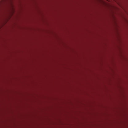 Quiz Womens Red Polyester Basic Blouse Size 16 Round Neck