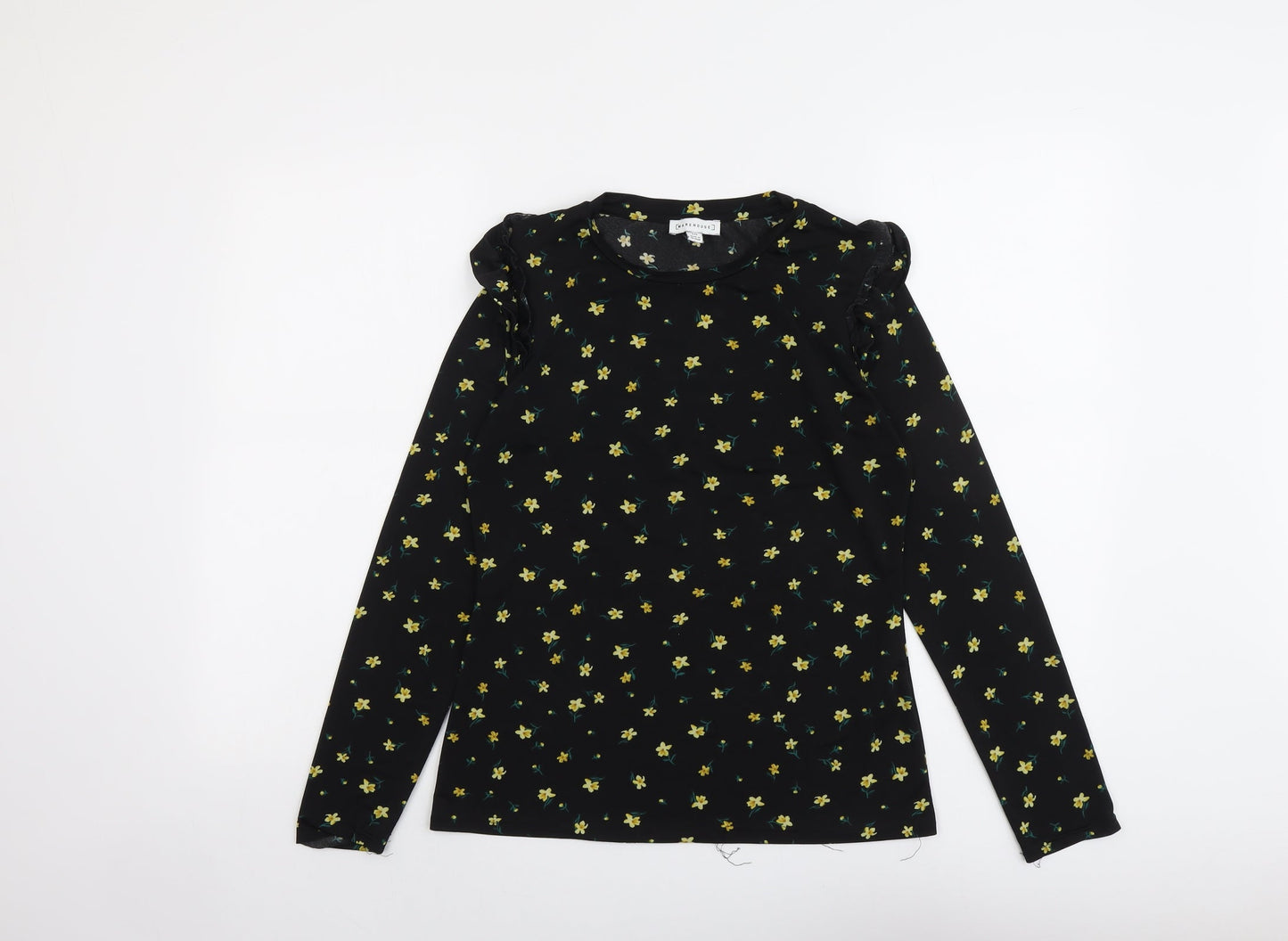 Womens UK Size 10 Warehouse Black Basic T-Shirt