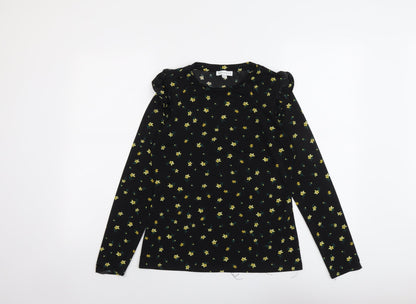 Womens UK Size 10 Warehouse Black Basic T-Shirt