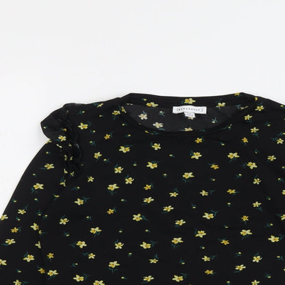 Womens UK Size 10 Warehouse Black Basic T-Shirt