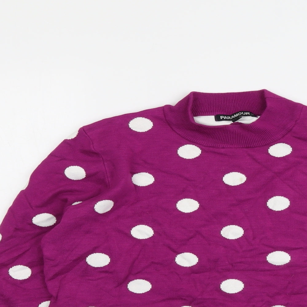 Womens UK Size L Paramour Purple Pullover Jumper