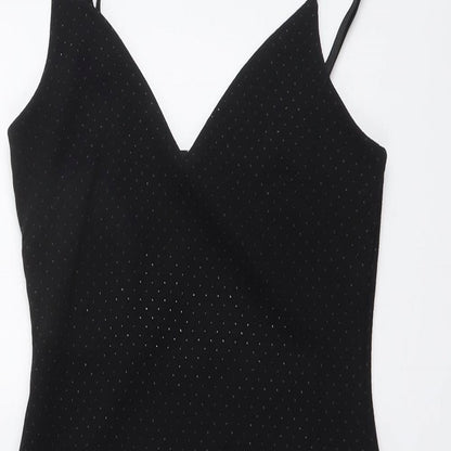 Topshop Womens Black Geometric Polyester Shift Size 6 Sweetheart Pullover