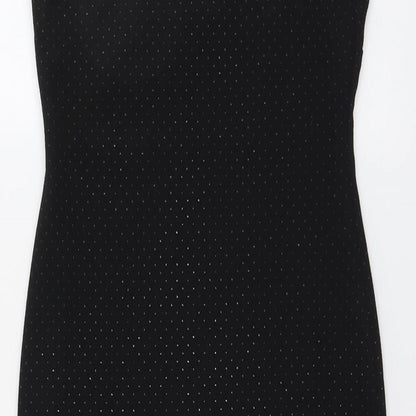Topshop Womens Black Geometric Polyester Shift Size 6 Sweetheart Pullover