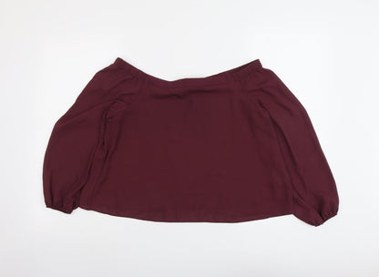 Womens UK Size 10 New Look Purple Basic Blouse