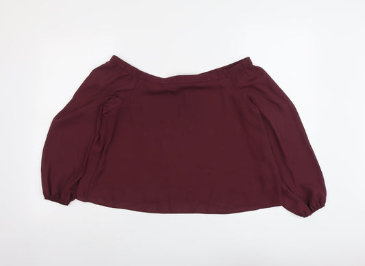 Womens UK Size 10 New Look Purple Basic Blouse