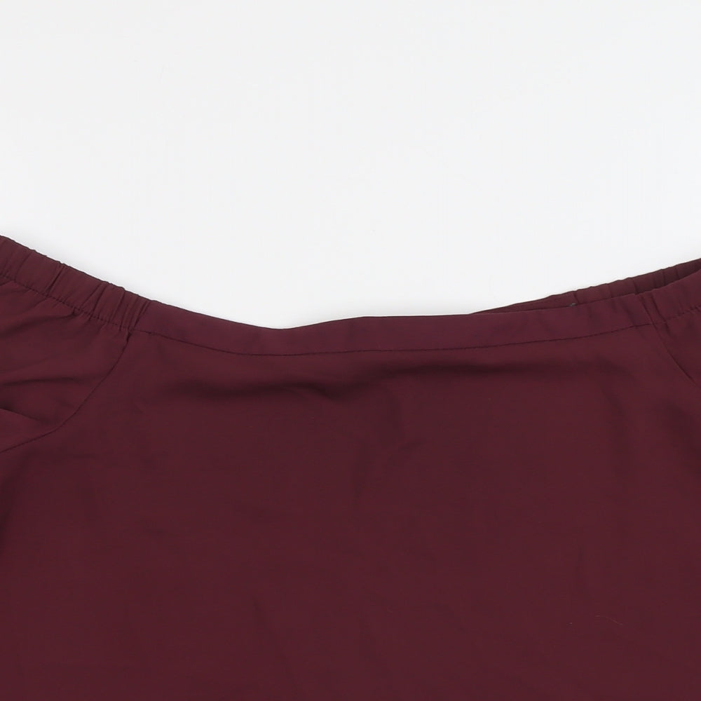 Womens UK Size 10 New Look Purple Basic Blouse