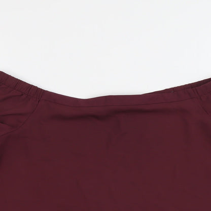 Womens UK Size 10 New Look Purple Basic Blouse