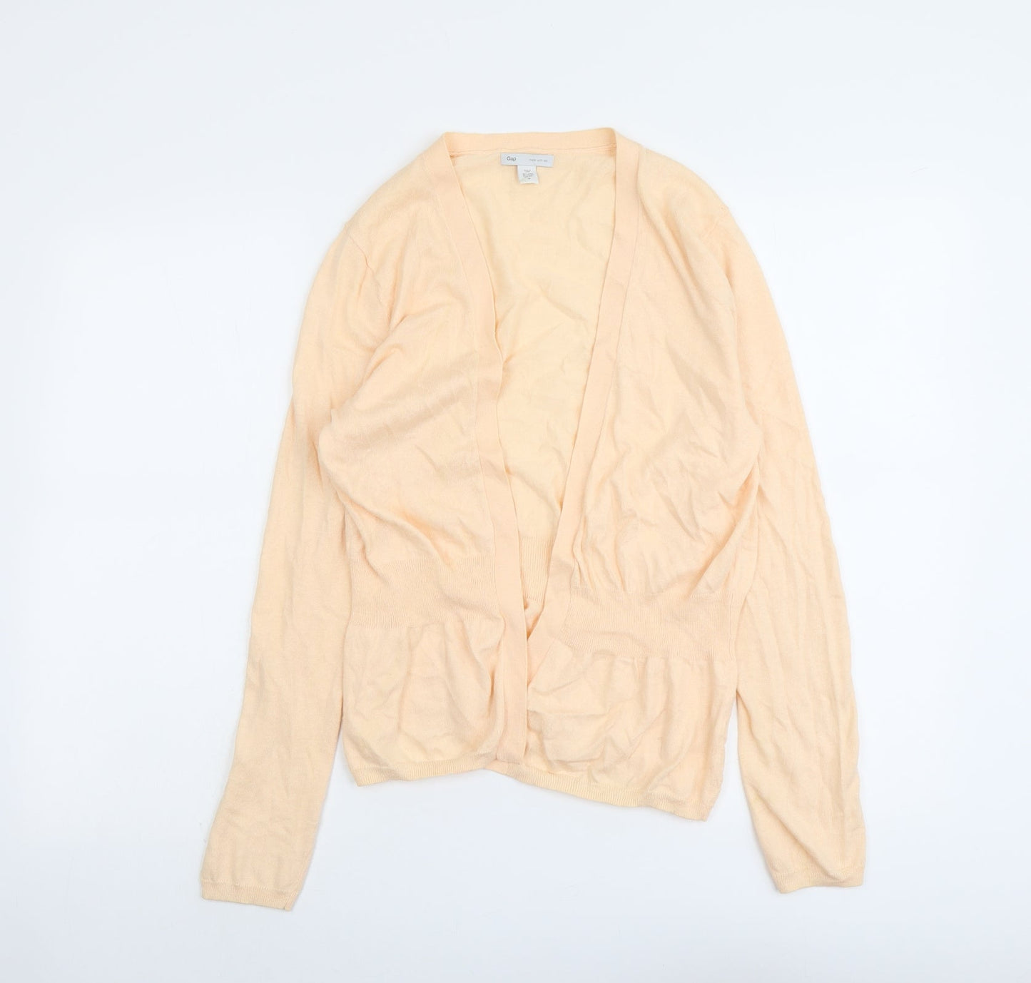 Gap Womens Orange V-Neck Cotton Cardigan Jumper Size M