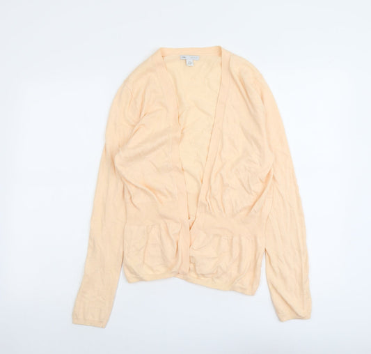 Gap Womens Orange V-Neck Cotton Cardigan Jumper Size M