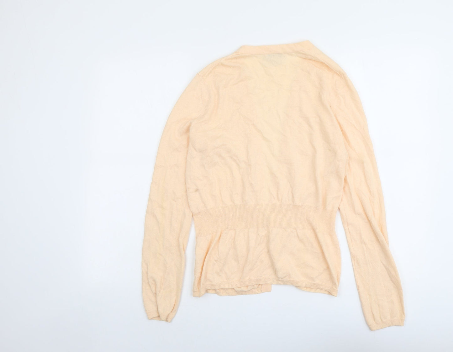 Gap Womens Orange V-Neck Cotton Cardigan Jumper Size M