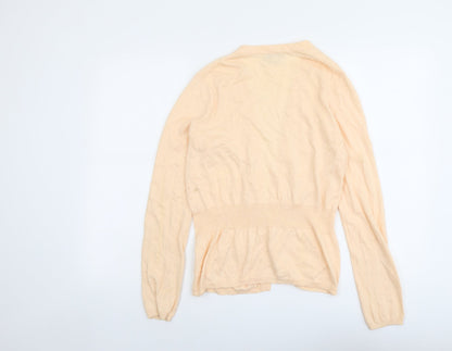 Gap Womens Orange V-Neck Cotton Cardigan Jumper Size M