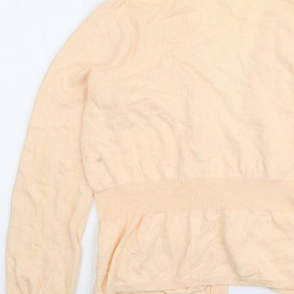 Gap Womens Orange V-Neck Cotton Cardigan Jumper Size M