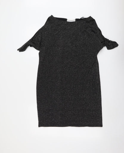 Dorothy Perkins Womens Black Polyester A-Line Size 10 Round Neck Pullover