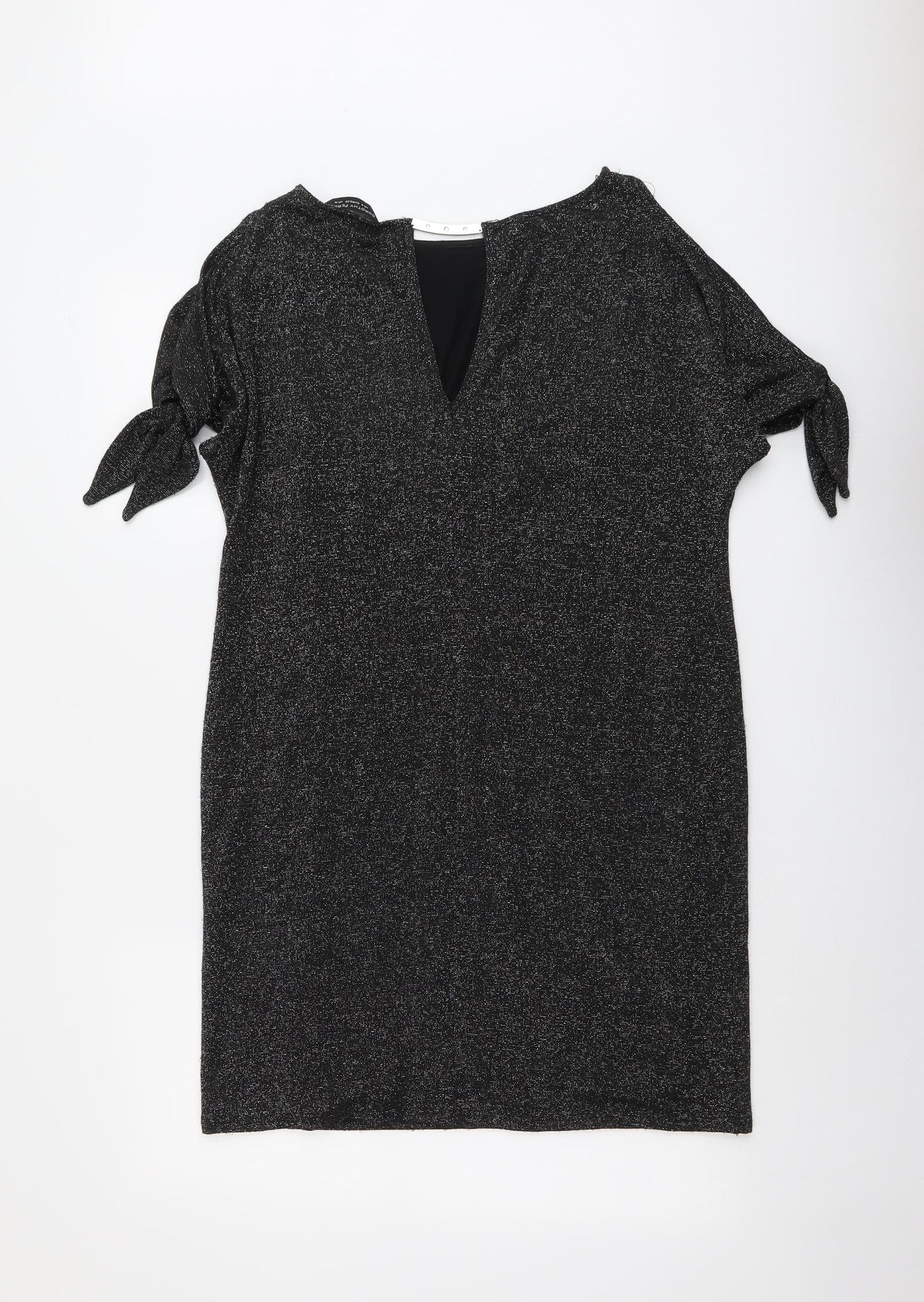 Dorothy Perkins Womens Black Polyester A-Line Size 10 Round Neck Pullover