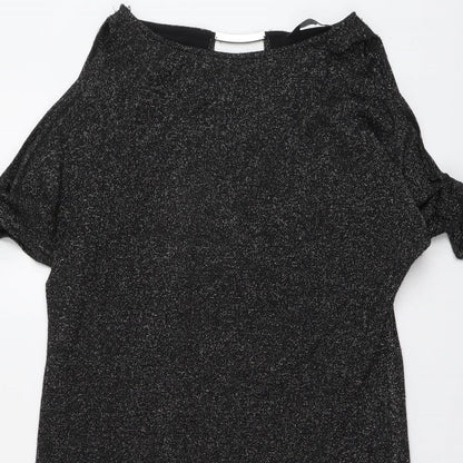 Dorothy Perkins Womens Black Polyester A-Line Size 10 Round Neck Pullover