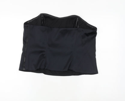 Marks and Spencer Womens Black Polyester Cropped Blouse Size 20 Sweetheart - Corset Style
