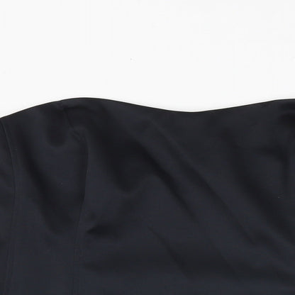 Marks and Spencer Womens Black Polyester Cropped Blouse Size 20 Sweetheart - Corset Style