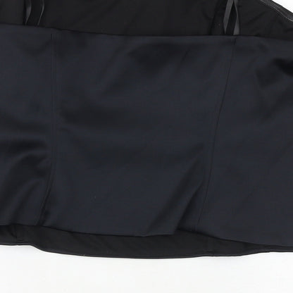 Marks and Spencer Womens Black Polyester Cropped Blouse Size 20 Sweetheart - Corset Style