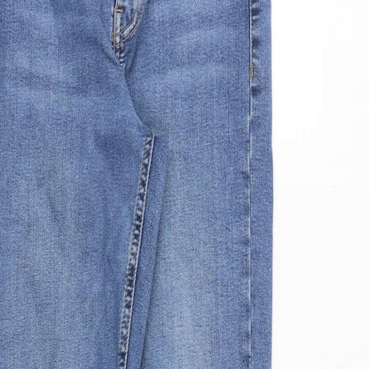Topshop Womens Blue Cotton Skinny Jeans Size 26 in Regular Zip