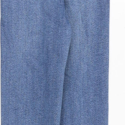 Topshop Womens Blue Cotton Skinny Jeans Size 26 in Regular Zip