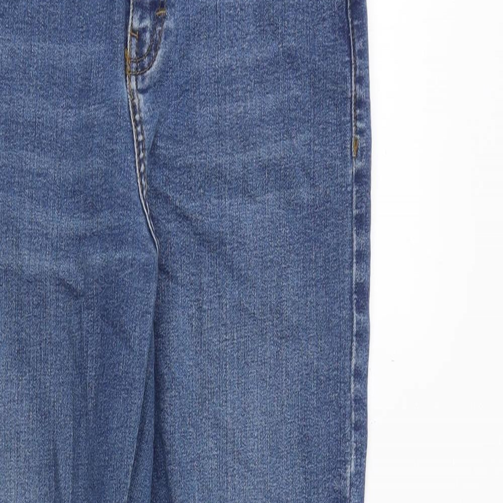 Topshop Womens Blue Cotton Skinny Jeans Size 28 in Regular Zip