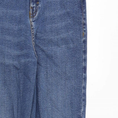 Topshop Womens Blue Cotton Skinny Jeans Size 28 in Regular Zip